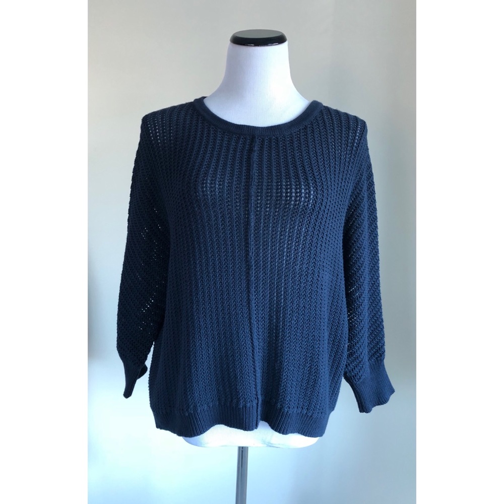 Athleta Navy Blue Amity Sweater ~ Size Large